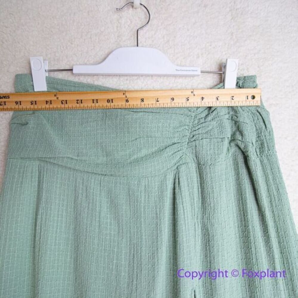 Free People - Light Green - Full Length Maxi Linen Skirt - Elastic Waist - - Picture 6 of 13